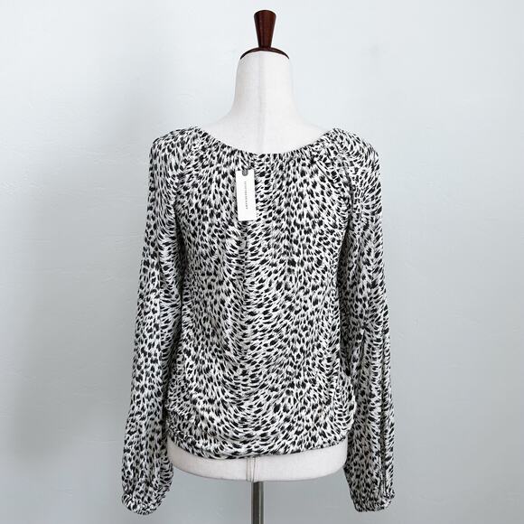 Anthropologie Cascais Leopard On/Off Shoulder Long Sleeve Blouse NWT - Picture 7 of 9